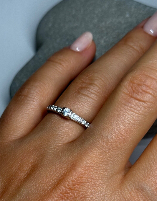 925 Sterling Silver CZ Ring Size 6.5