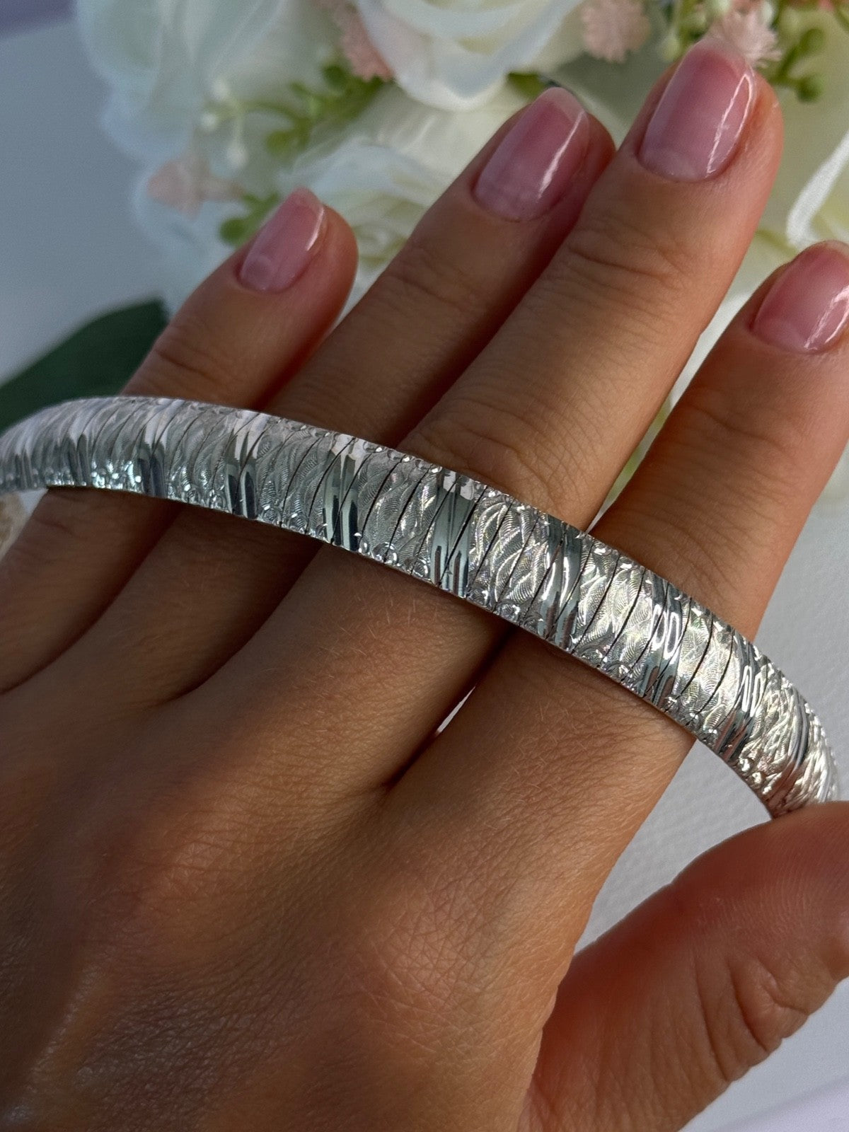 Beautiful Classy Italy 925 Sterling Silver Bracelet Length 7.5 Inch
