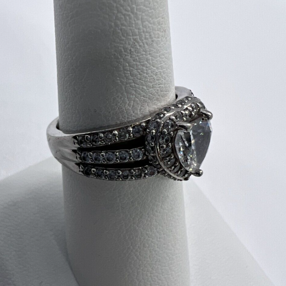 925 Sterling Silver CZ "Heart" Ring Size 6