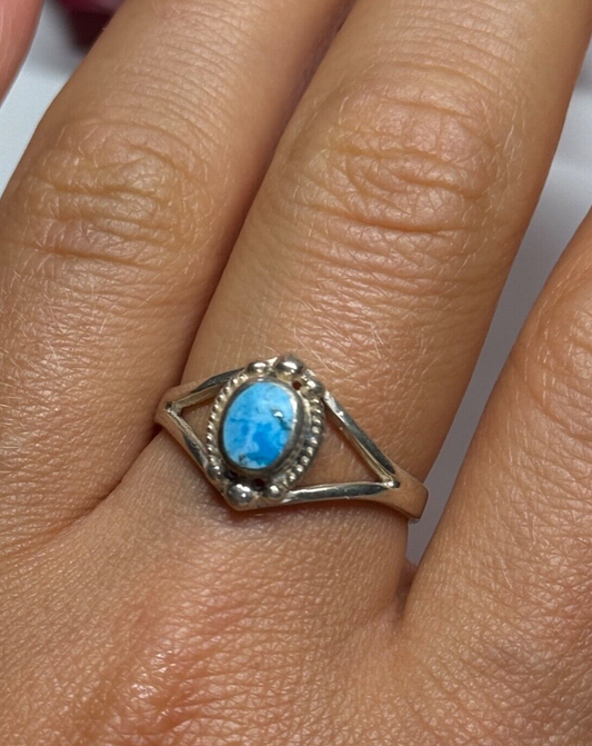 925 STERLING SILVER TURQUOISE RING SIZE 8