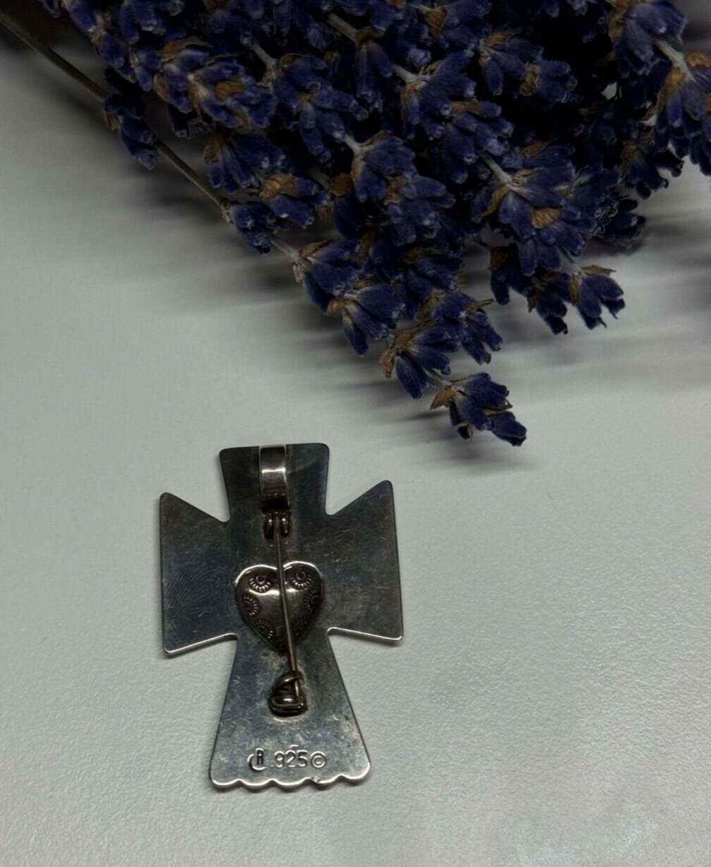 925 Sterling Silver Angel Heart Brooch