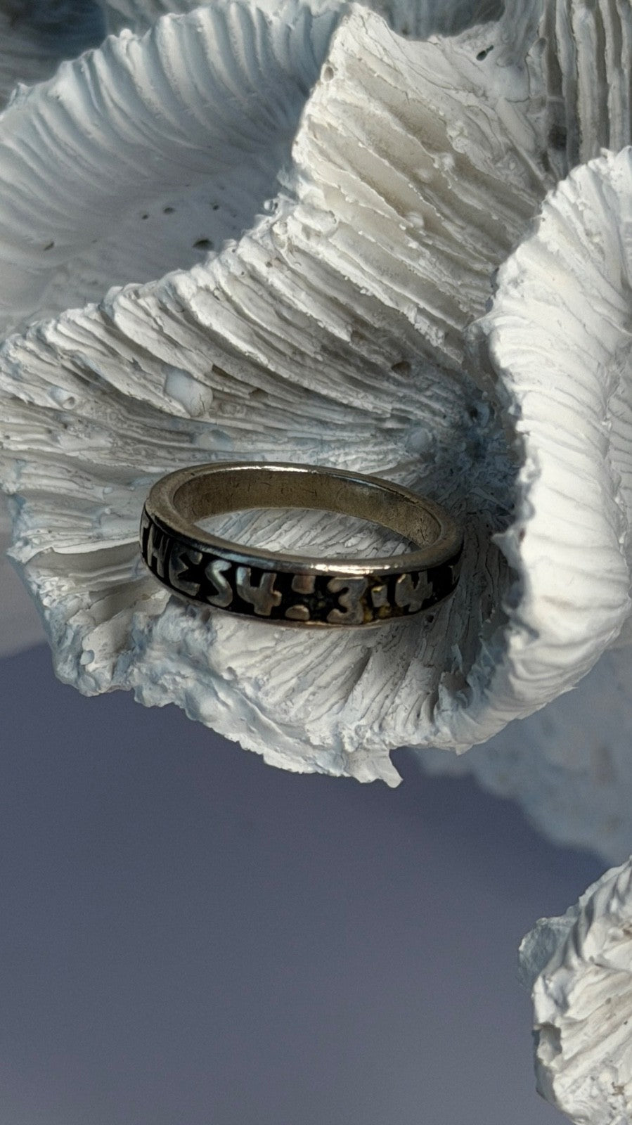 Vintage Religious 925 Sterling Silver Ithes 4:3-4 Ring Size 4.5