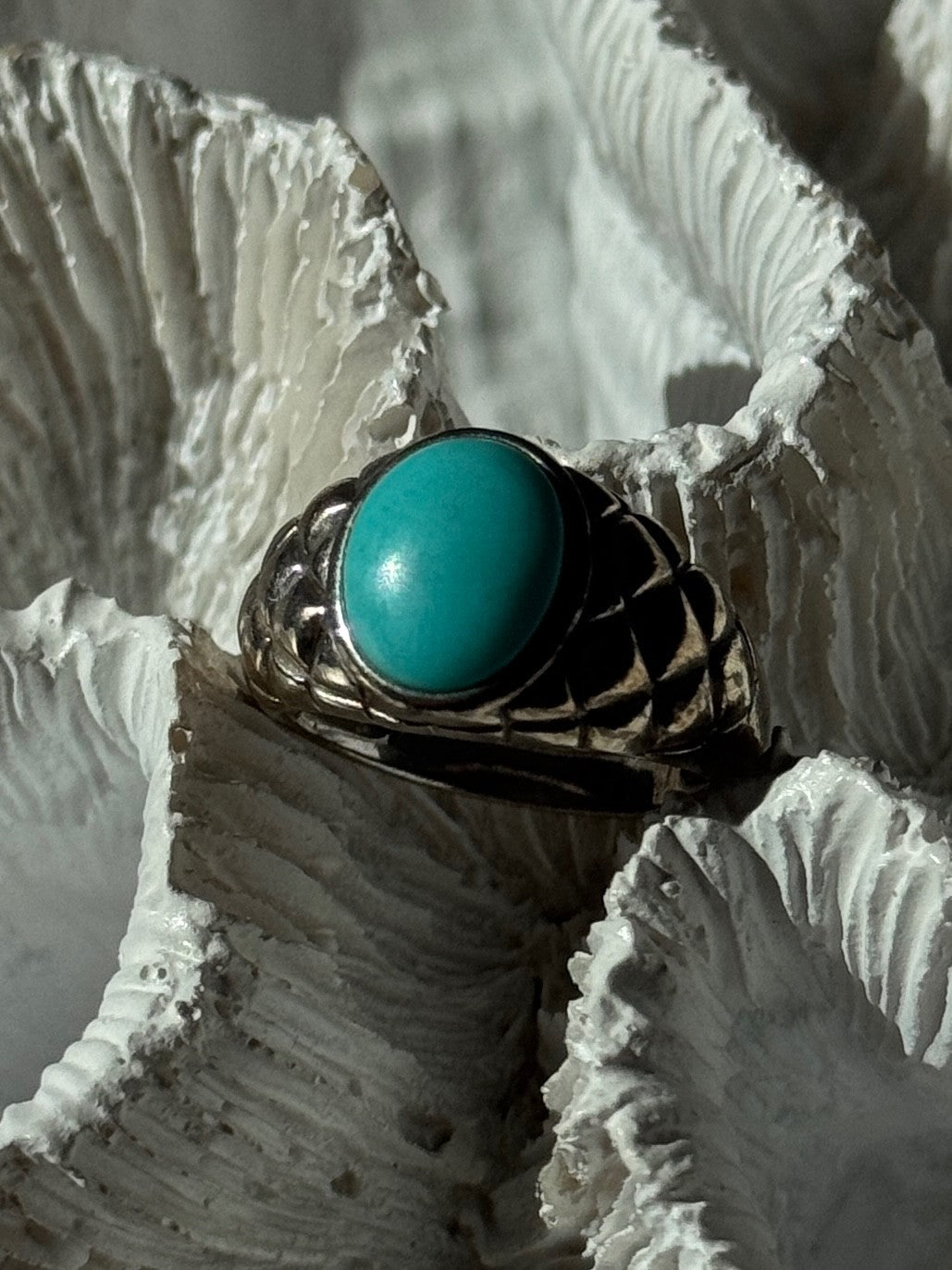 Vintage 925 Sterling Silver Larimar Ring Size 5