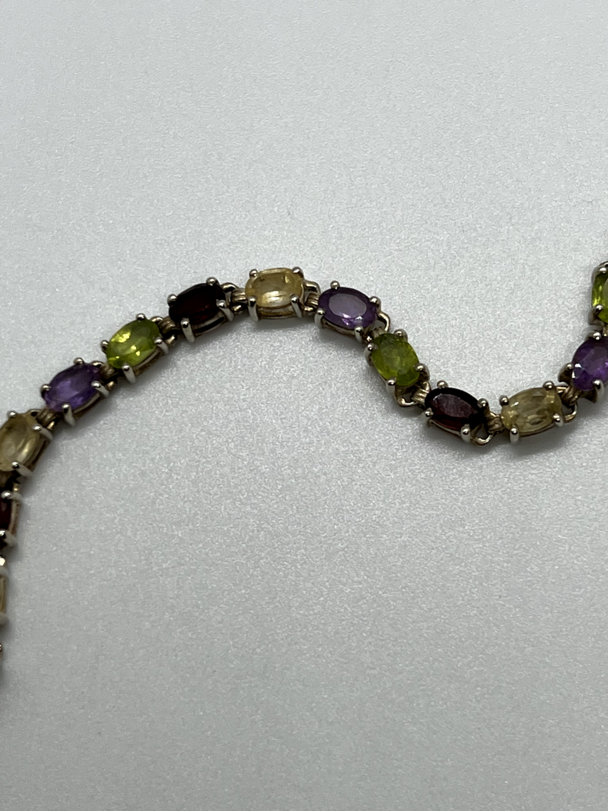 925 Sterling Silver Tourmalines Bracelet