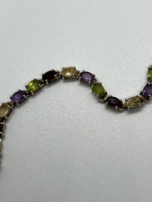 925 Sterling Silver Tourmalines Bracelet