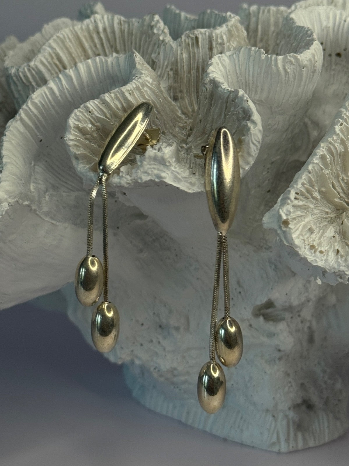 Elegant Design 925 Sterling Silver Earrings Length 2.40 Inch