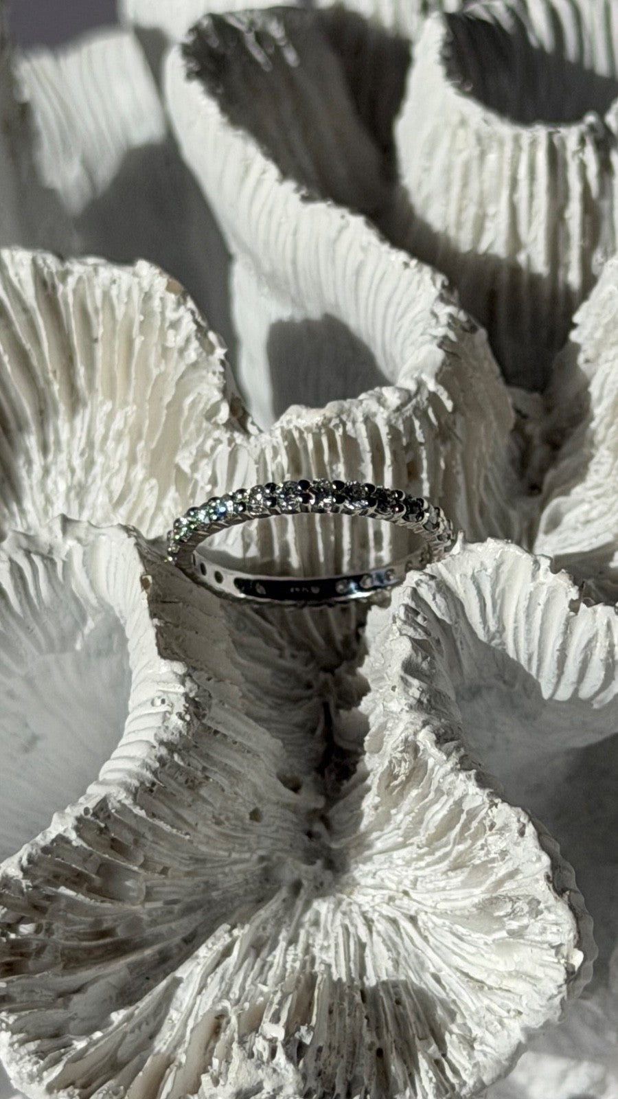 14K White Gold Diamond 0.70 ct Band Ring Size 6