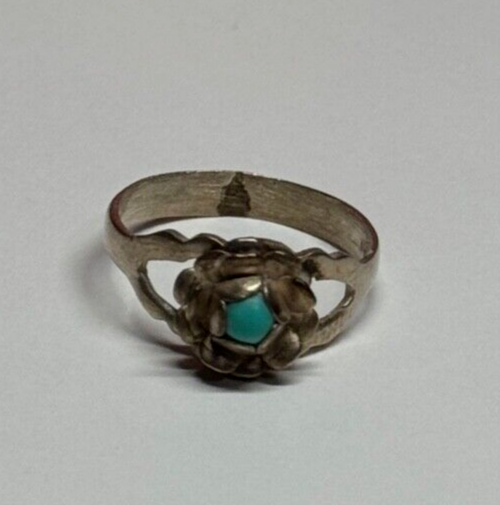 925 Sterling Silver Turquoise Ring Size 6