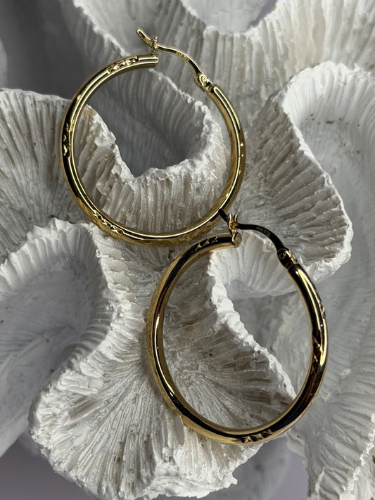 SLC 925 Sterling Silver Gold Plated Hoop Earrings