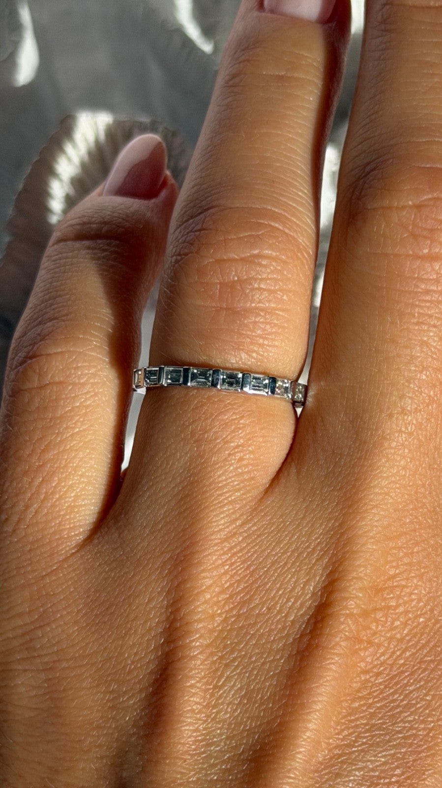 Custom 14K White Gold Diamond 0.92 ct Ring Size 6.5