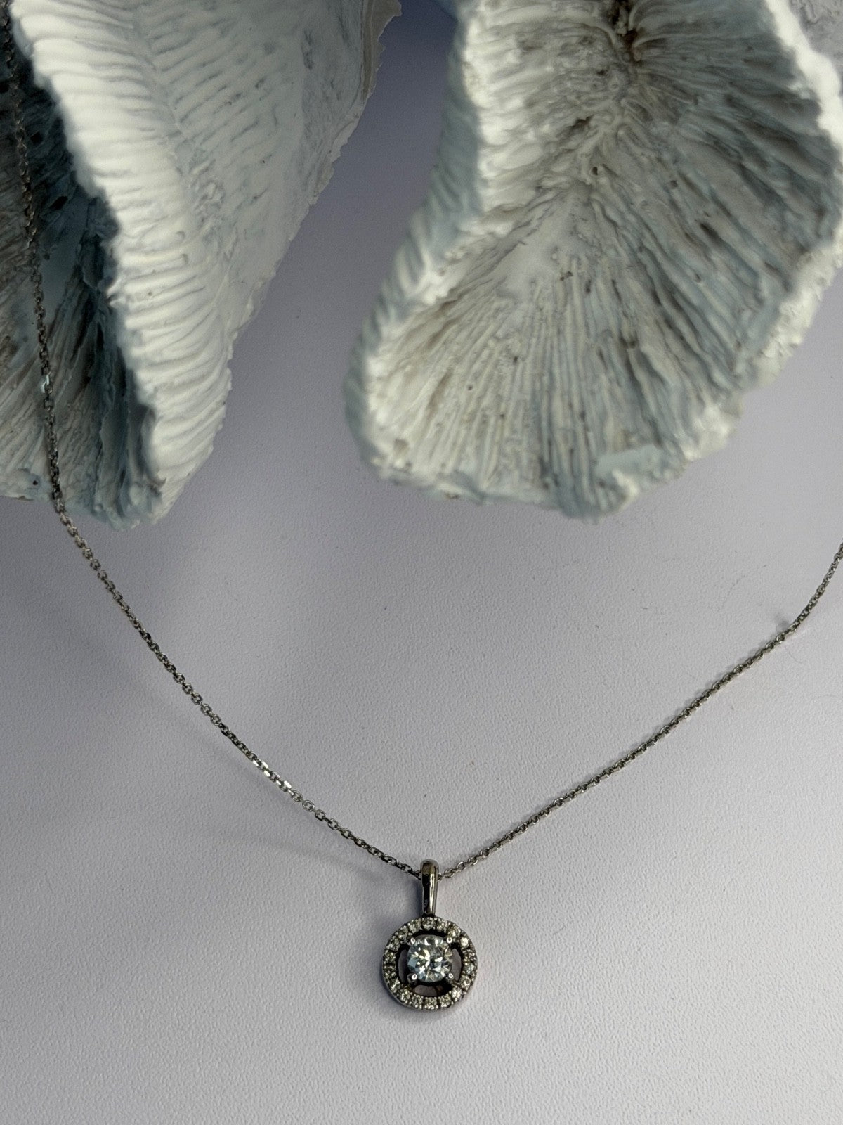 14K White Gold Diamonds tcw 0.36 ct Necklace