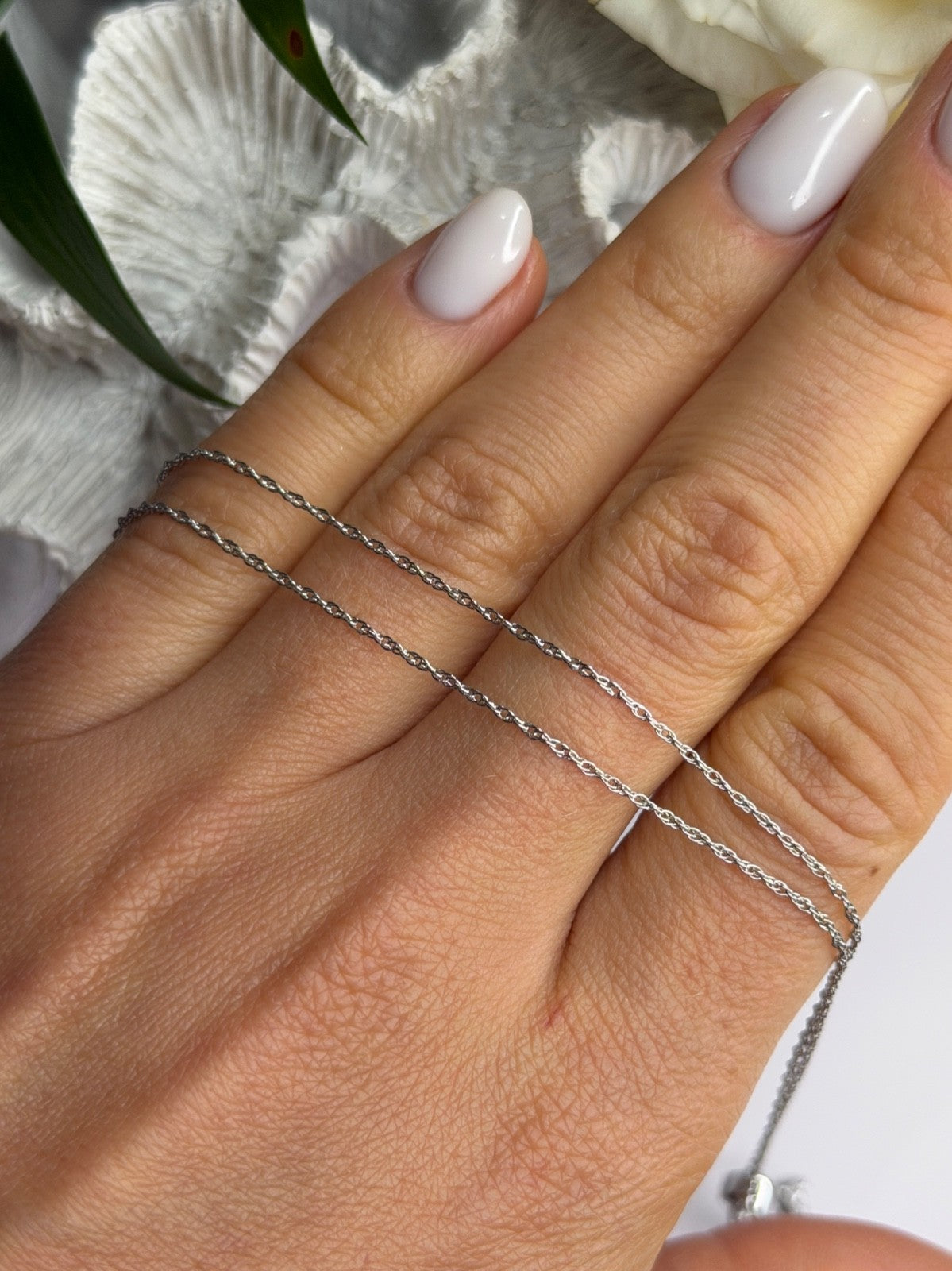 925 Sterling Silver Anchor Cz Necklace Length 19 in