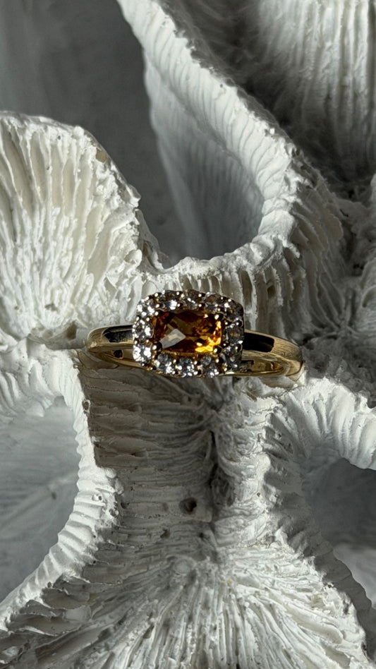Le Vian 14K Yellow Gold Citrine & Beryl Ring Size 7.5