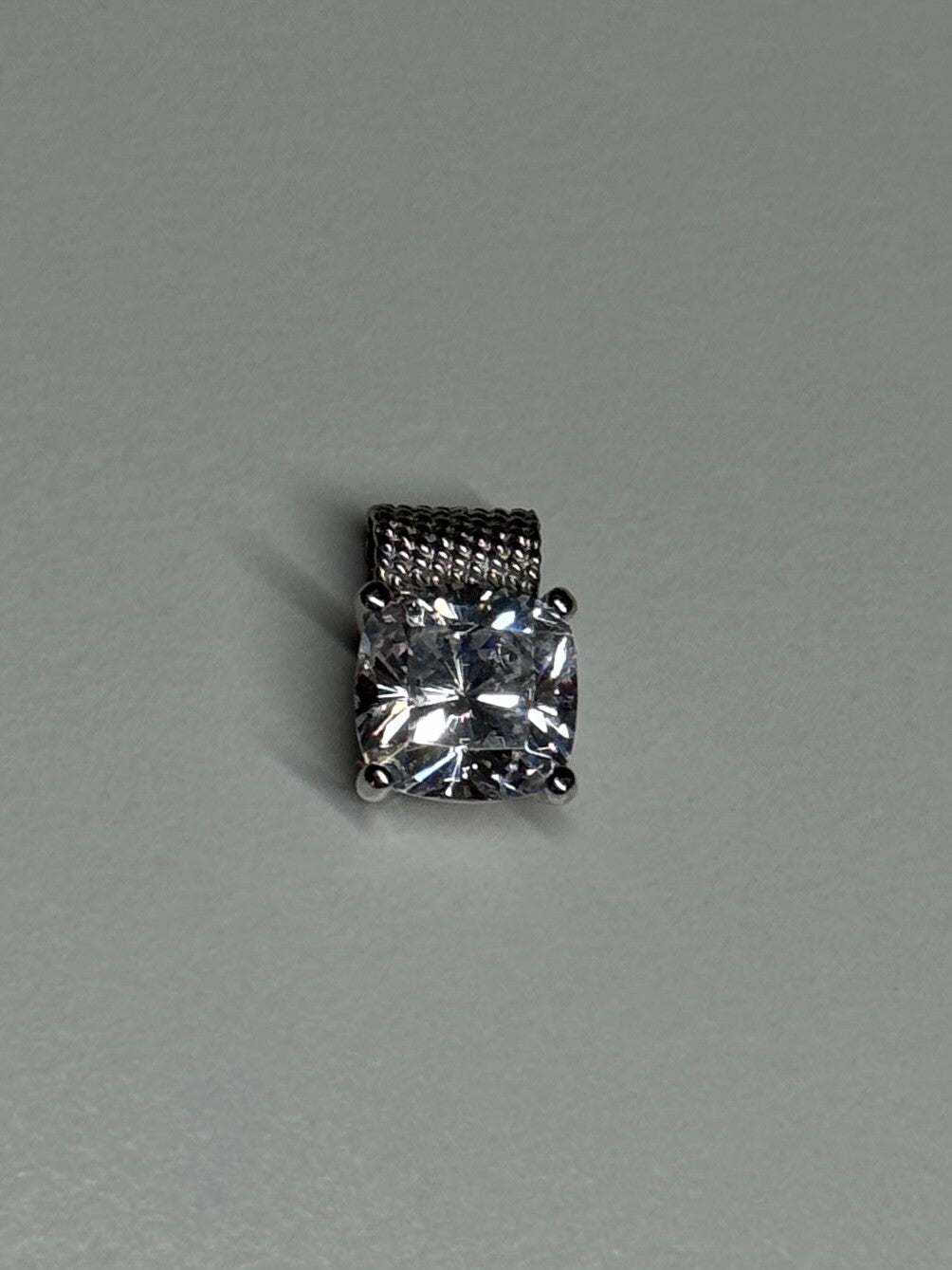 925 Sterling Silver CZ Pendant Length 11 Mm