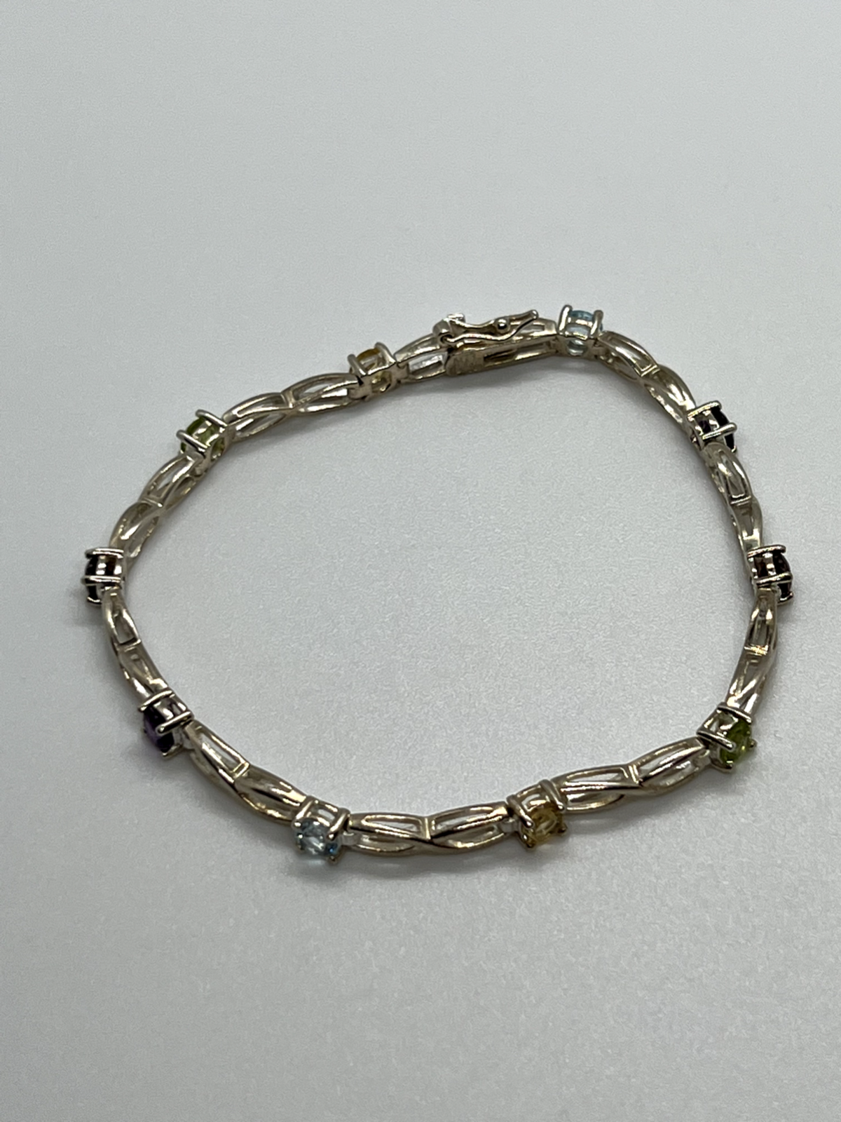 925 Sterling Silver Tourmalines Bracelet