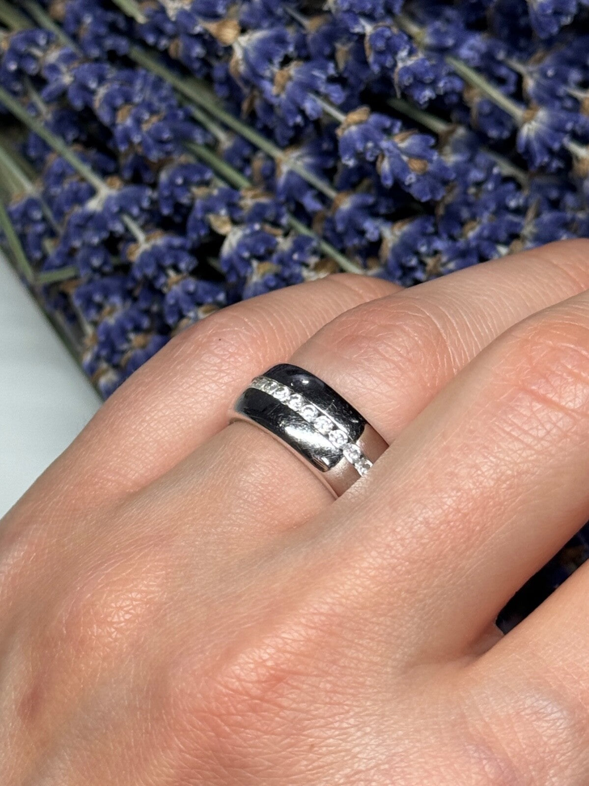 925 Sterling Silver CZ Ring Size 6
