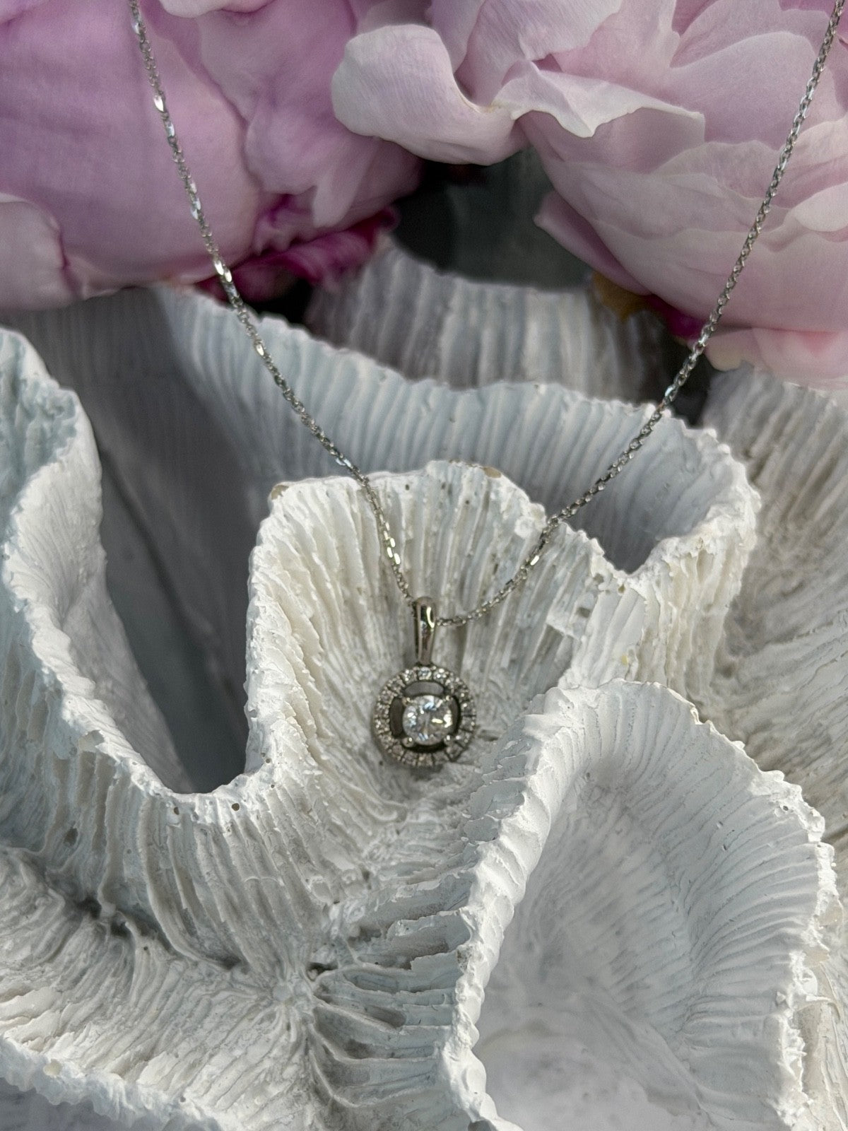 14K White Gold Diamonds tcw 0.36 ct Necklace