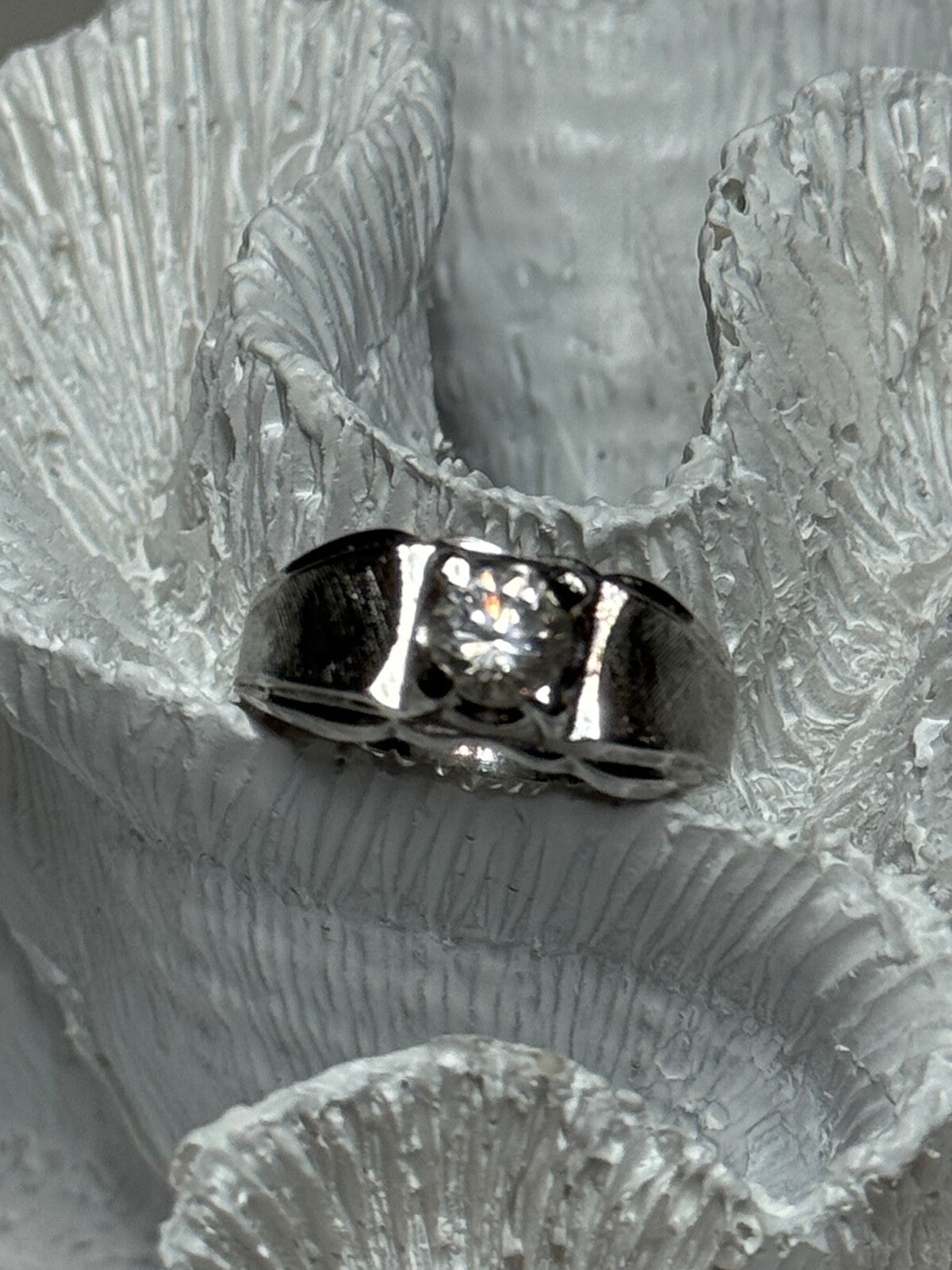 925 Sterling Silver Sapphire Men'S Ring Size 11