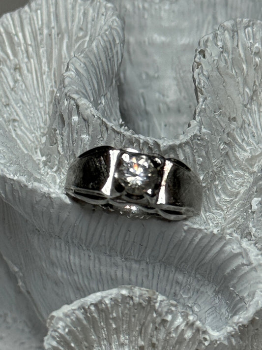 925 Sterling Silver Sapphire Men'S Ring Size 11