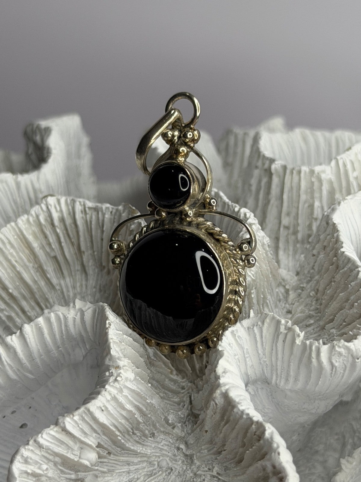 Vintage 925 Sterling Silver Agate Pendant Length 2 in