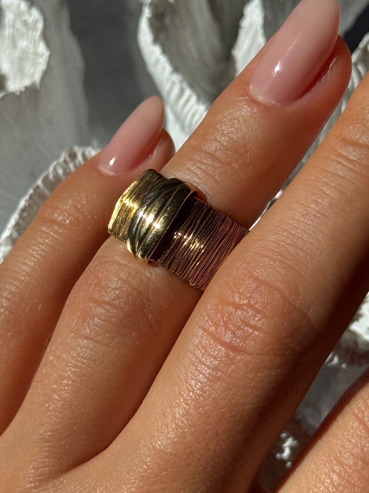 Italy 925 Sterling Silver Gold Plated Ring Size 5.5