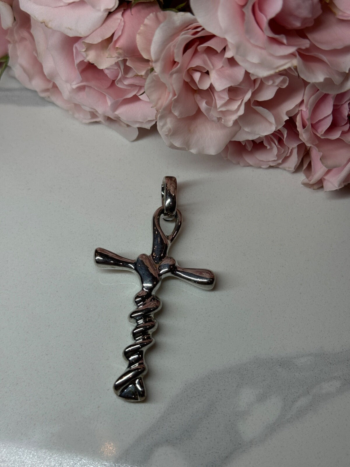 925 Sterling Silver Cross Length 3 in
