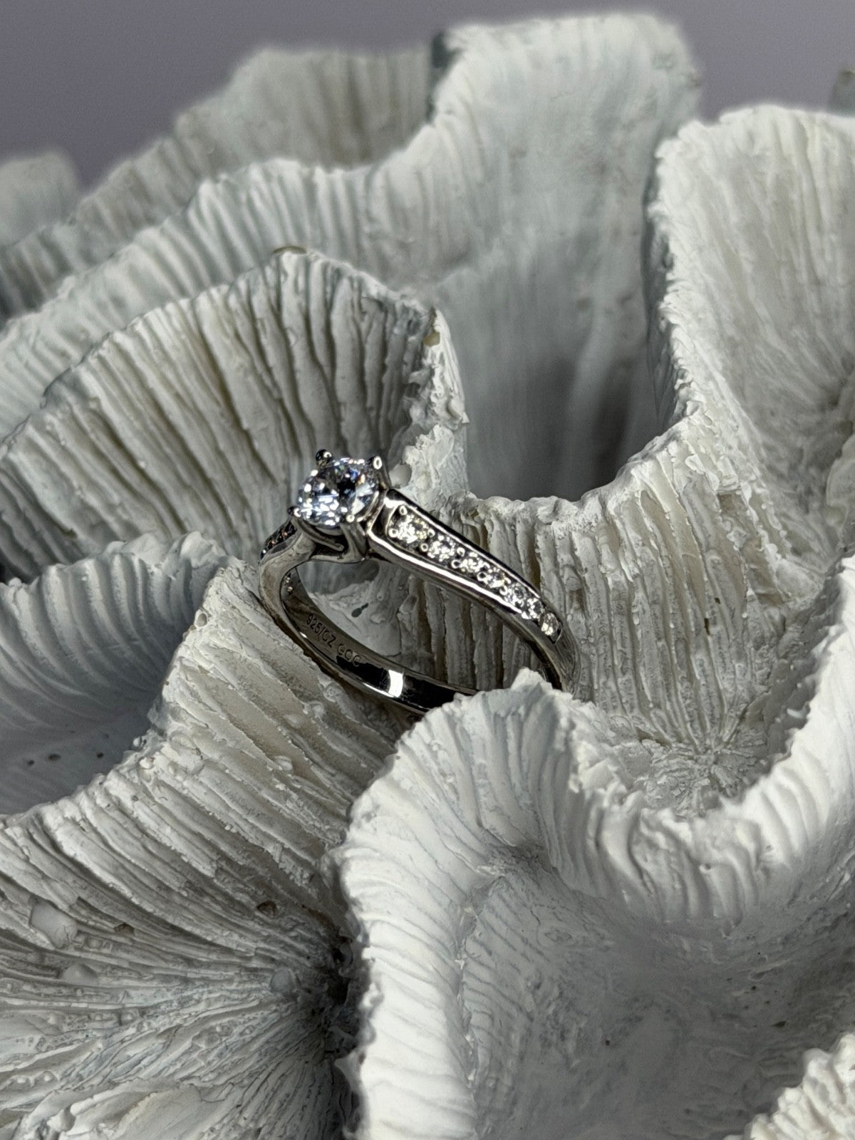 GOC 925 Sterling Silver Cz 1.32 ct Ring Size 7