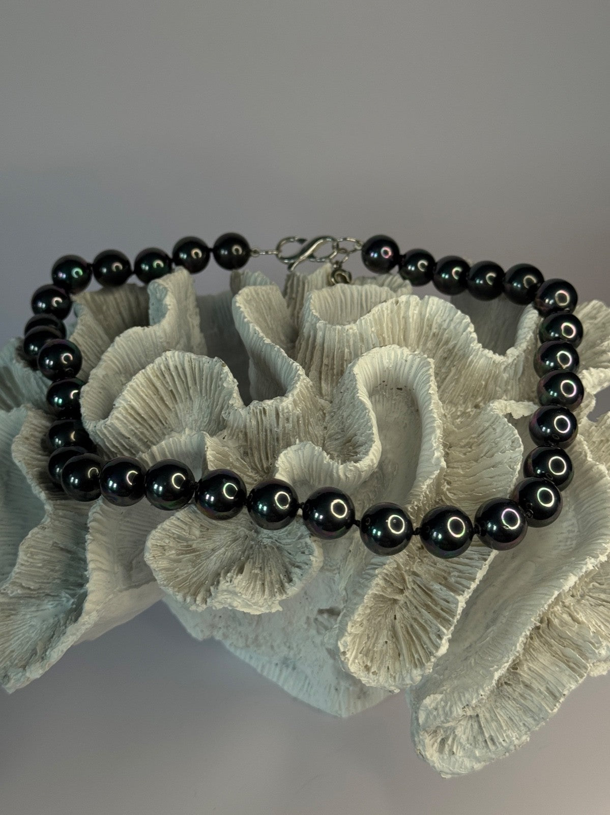 Aesthetic 925 Sterling Silver South Sea Shell Pearls Necklace Length 18 Inch