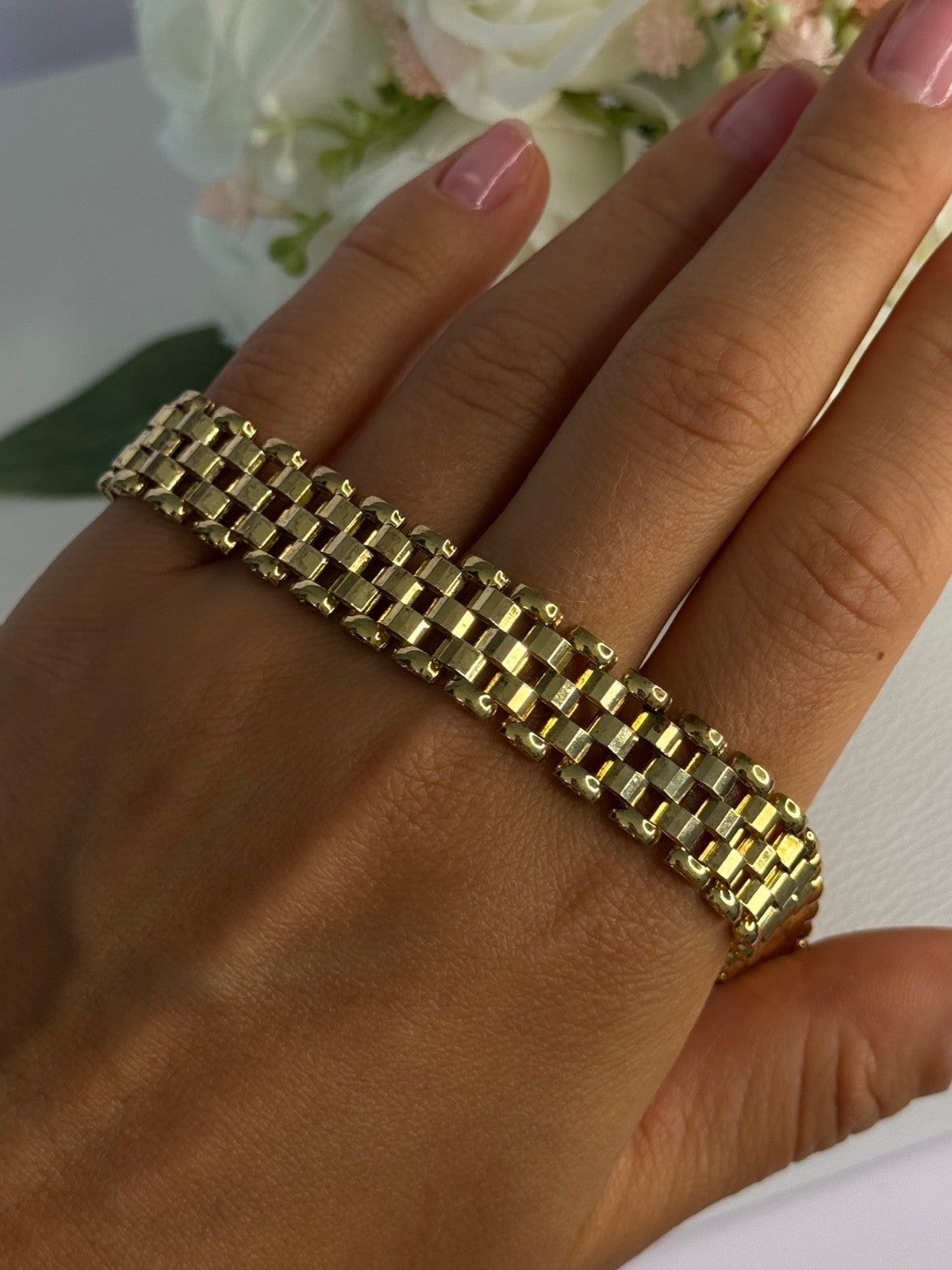 925 Sterling Silver Gold Plated Italy Milor Bracelet Length 7 Inch