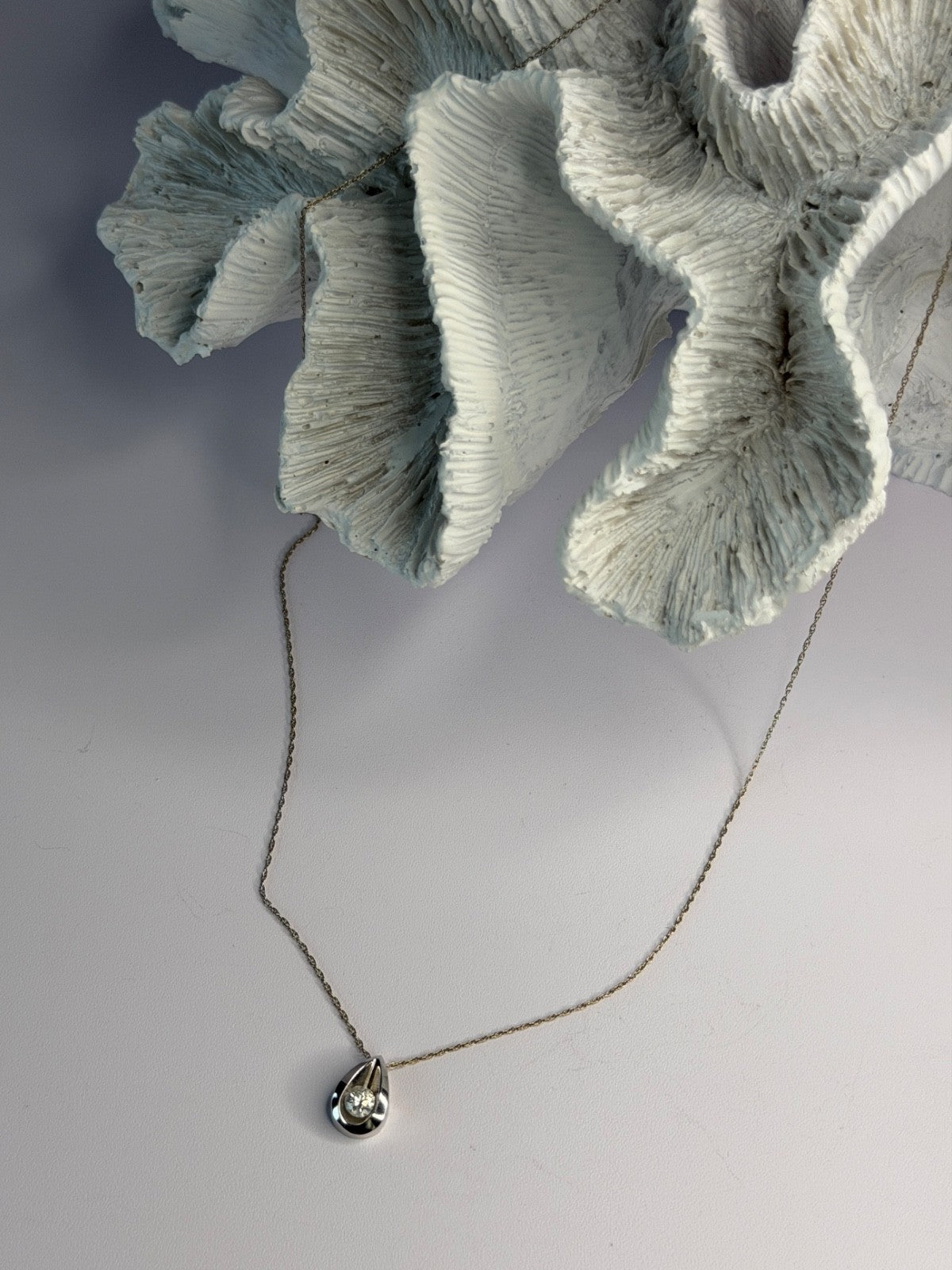 Elegant 14K White Gold Diamond 0.25 ct Necklace