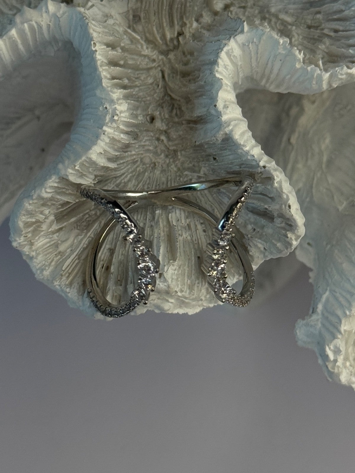 Unique Sizable Design 925 Sterling Silver Cz Ring Size 11