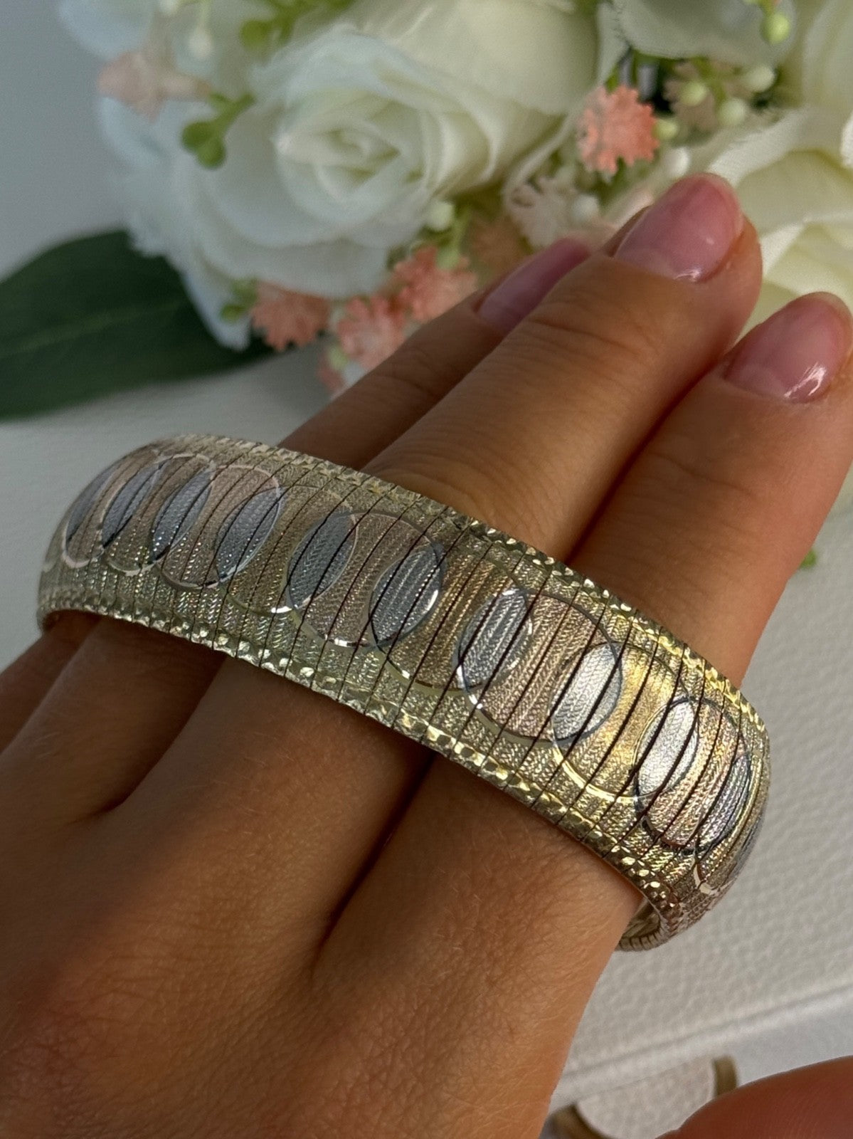 Italy Milor 925 Sterling Silver Gold Plated Bracelet Length 7.5 Inch
