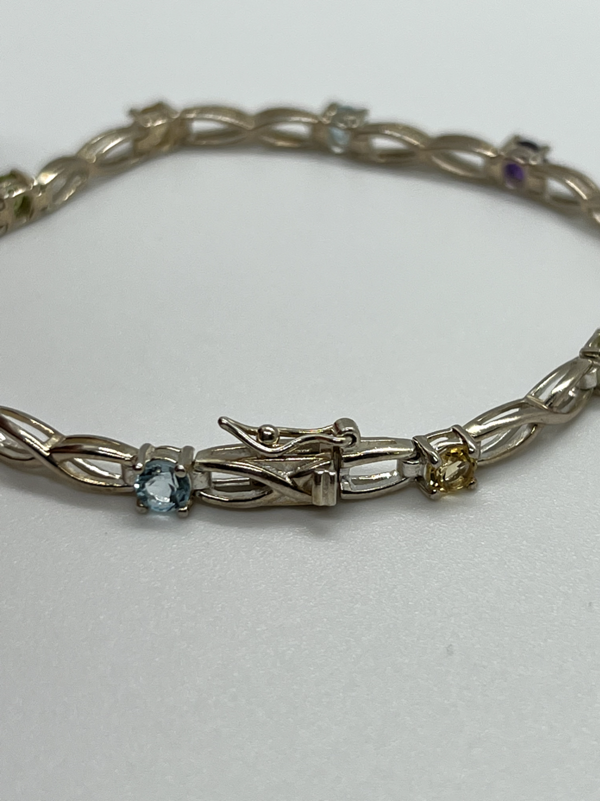 925 Sterling Silver Tourmalines Bracelet
