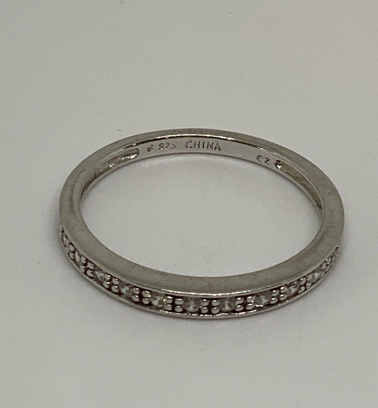 925 Sterling Silver CZ Ring Size 8