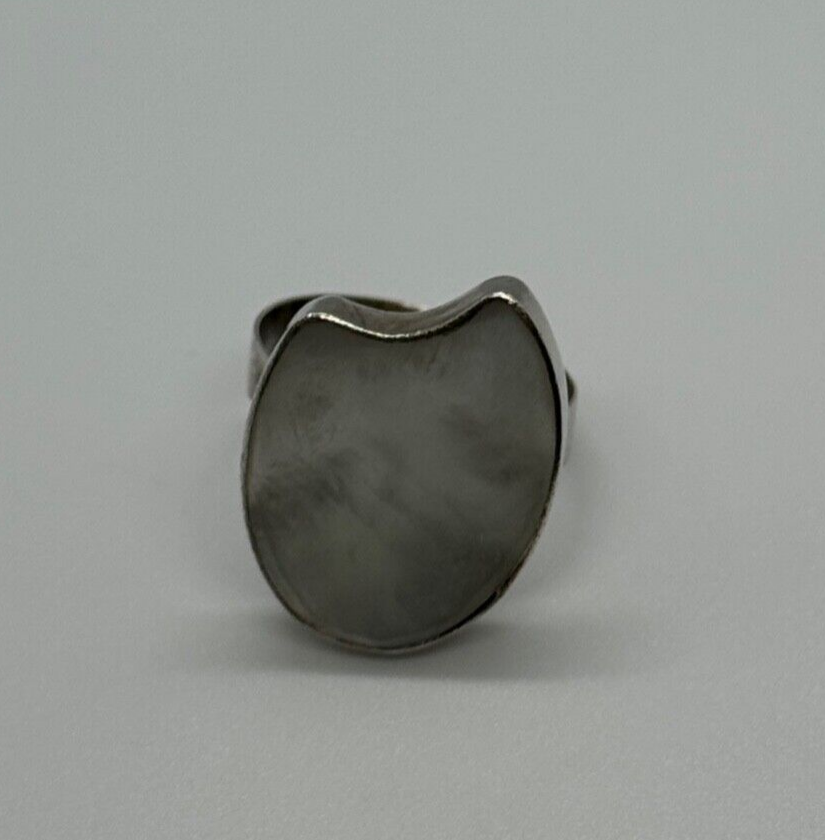 925 Sterling Silver Abalone Shell Ring Size 12