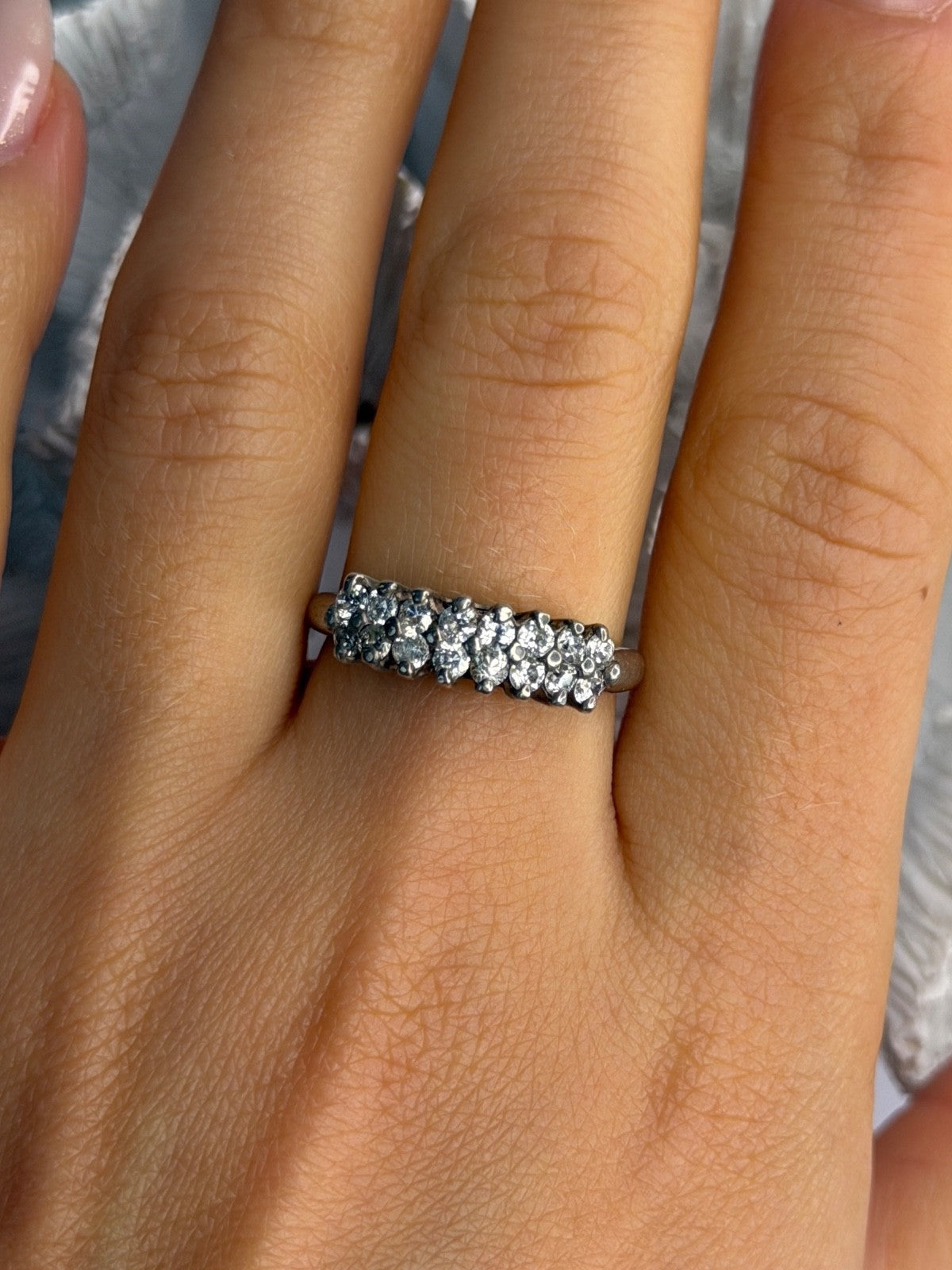 925 Sterling Silver Cz Ring Size 9