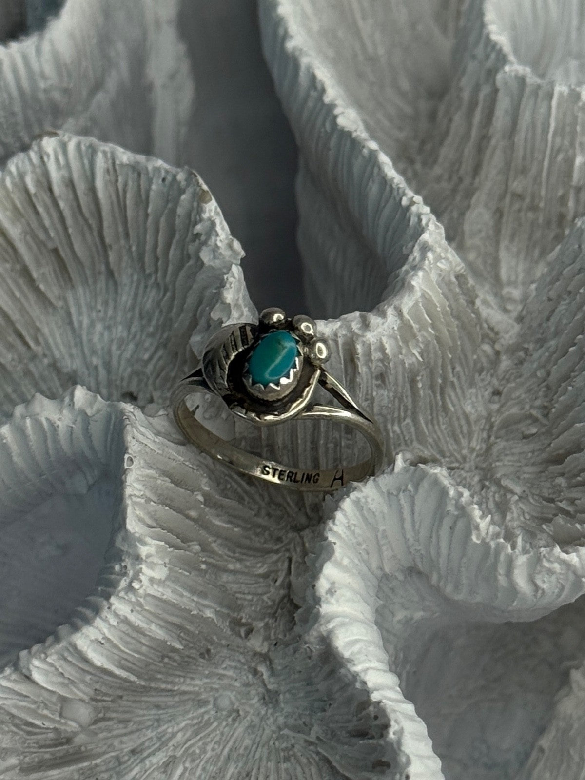 Vintage 925 Sterling Silver Turquoise Ring Size 6