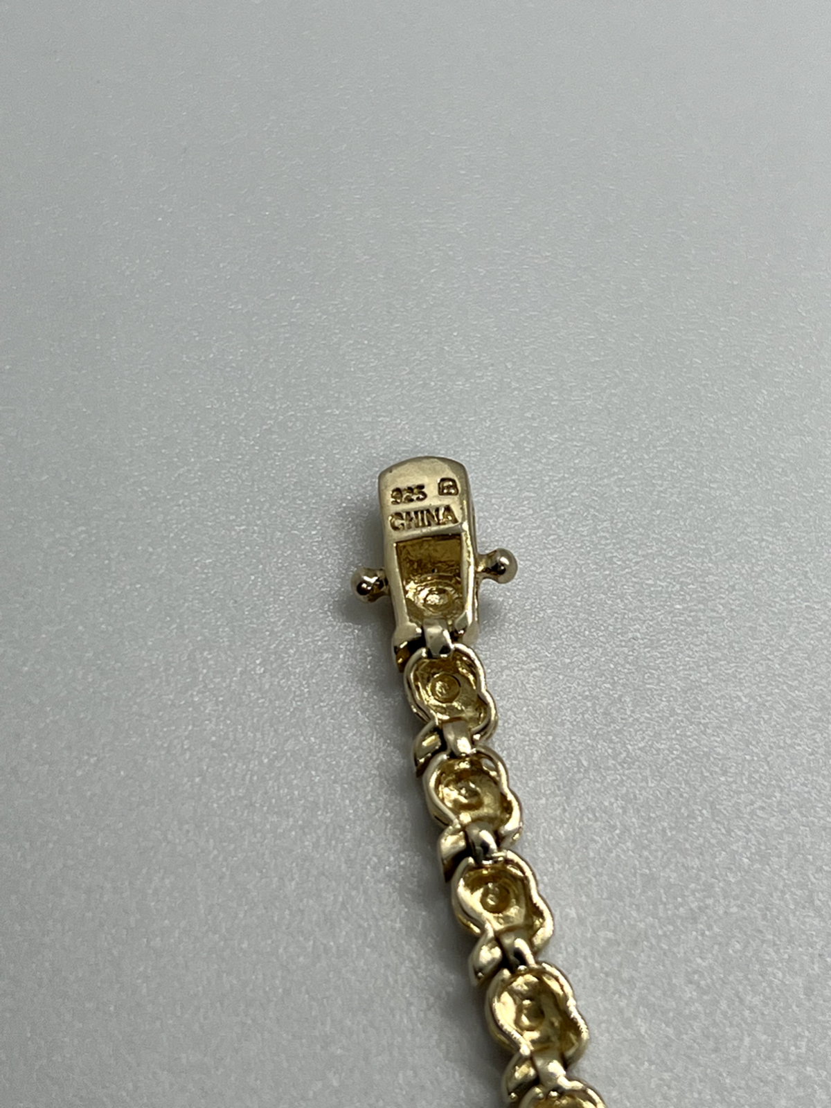 925 Sterling Silver Gold Plated Charm Bracelet