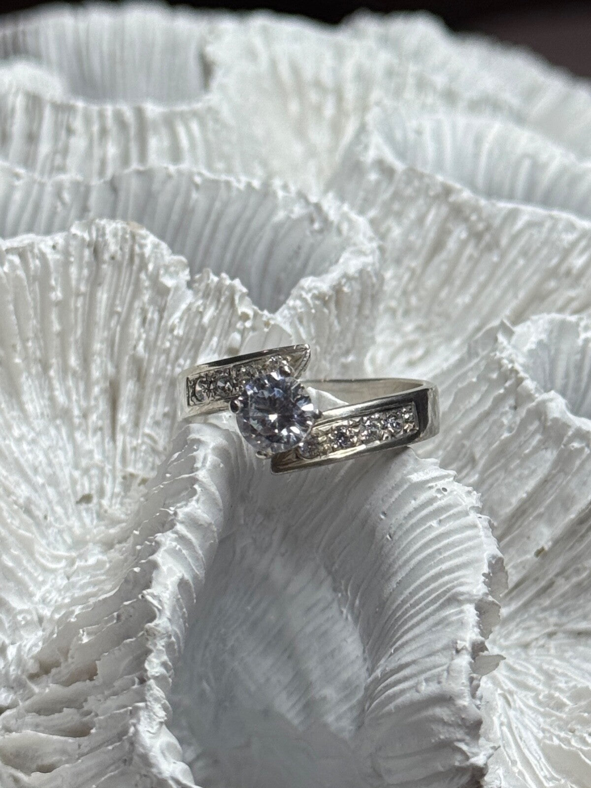 925 Sterling Silver CZ Ring Size 6.5