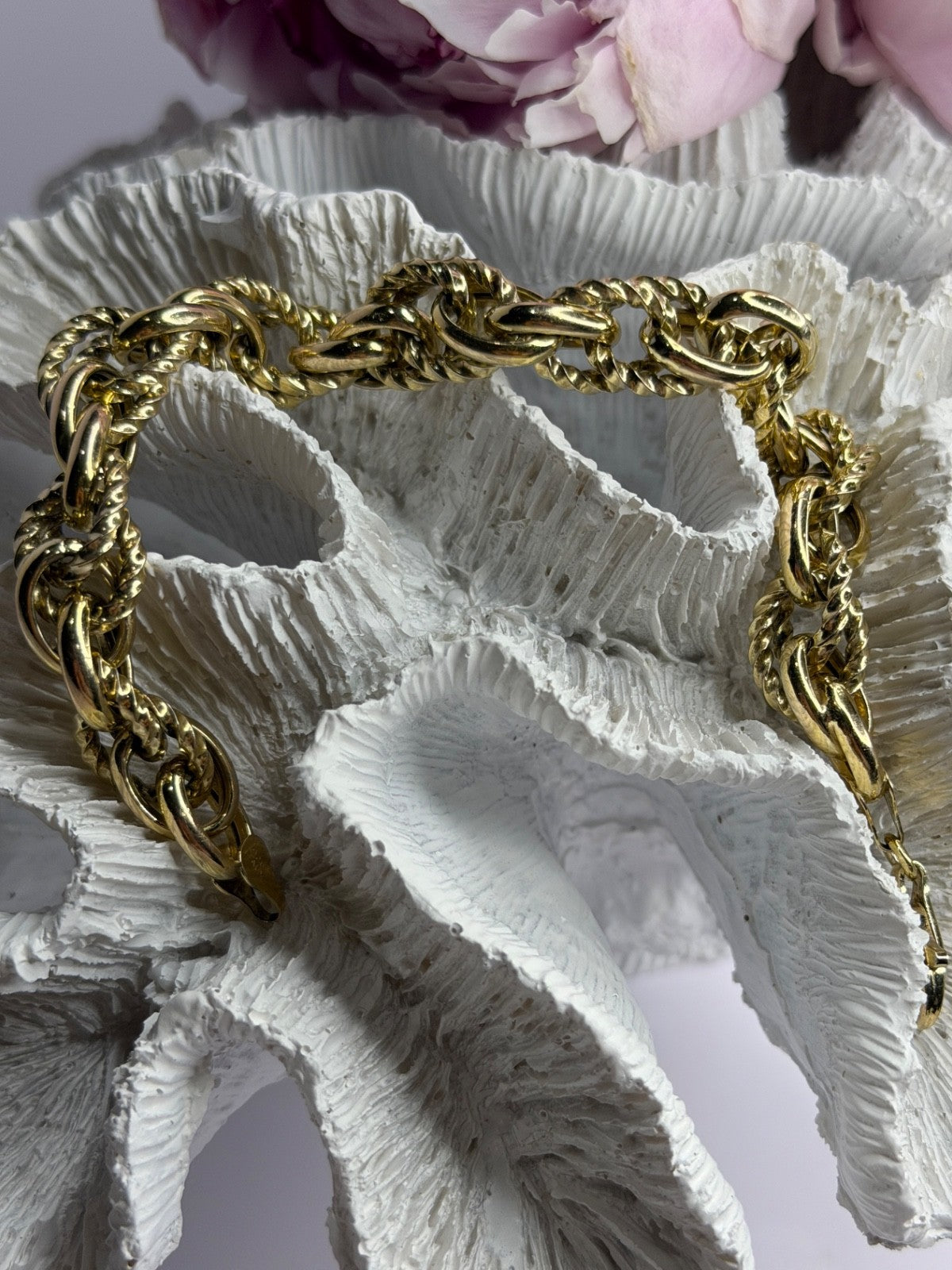 Italy 925 Sterling Silver Gold Plated Bracelet Length 8