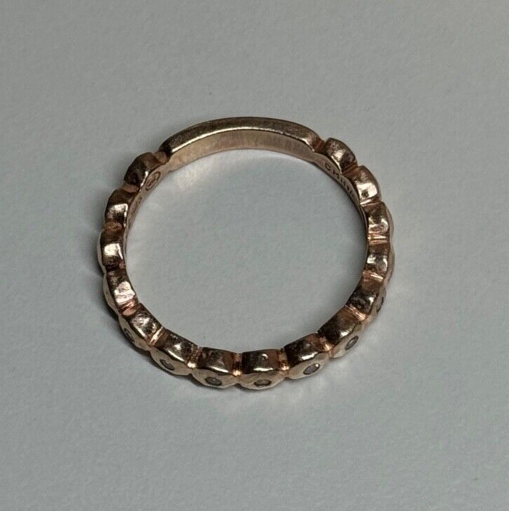 925 Sterling Silver Gold Plated CZ Ring Size 7
