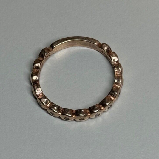 925 Sterling Silver Gold Plated CZ Ring Size 7