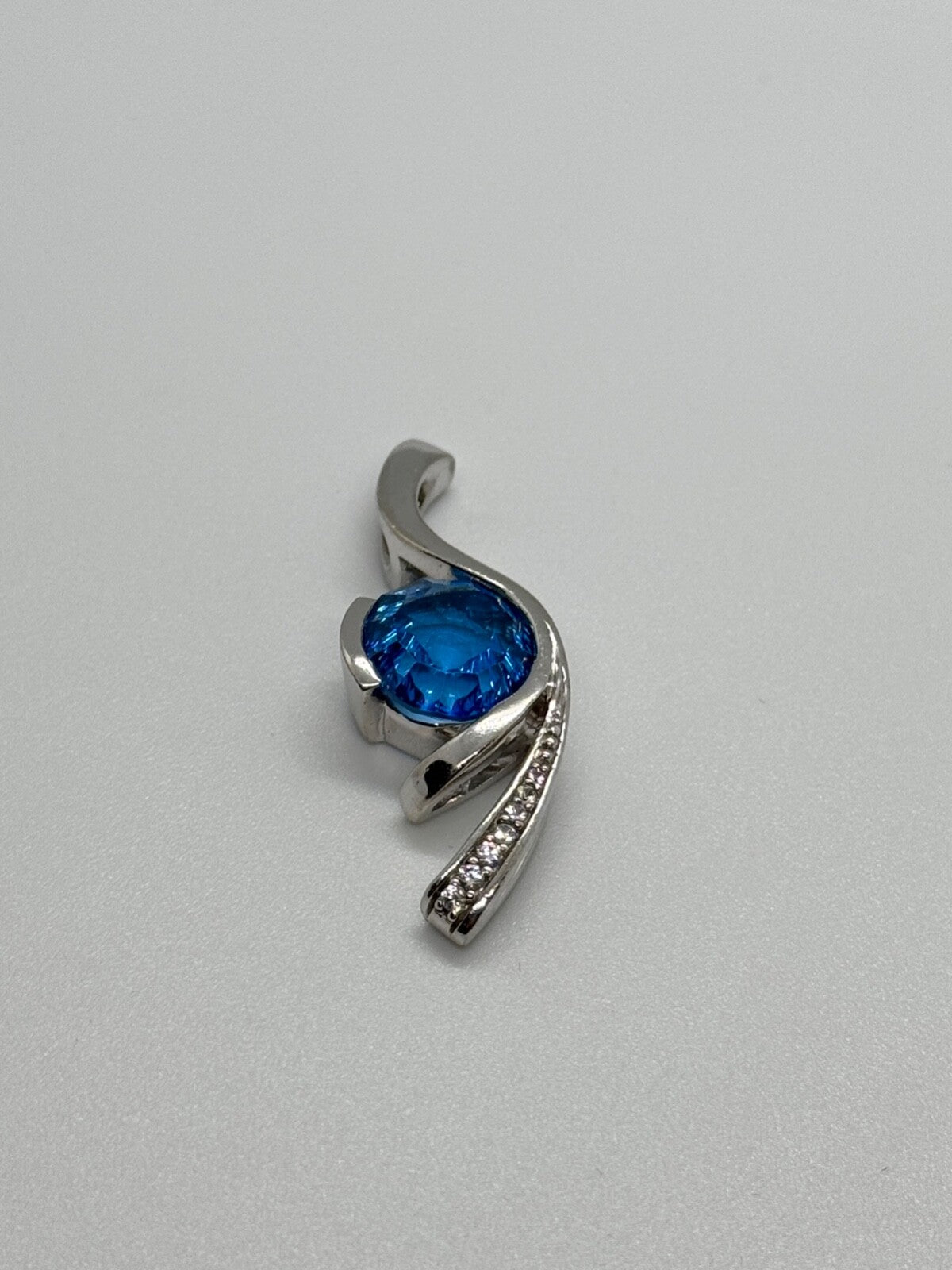 925 Sterling Silver CZ Pendant Lenght 45 mm