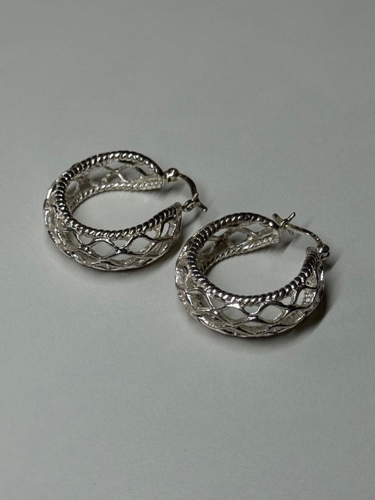 925 Sterling Silver Earrings Length 24 Mm