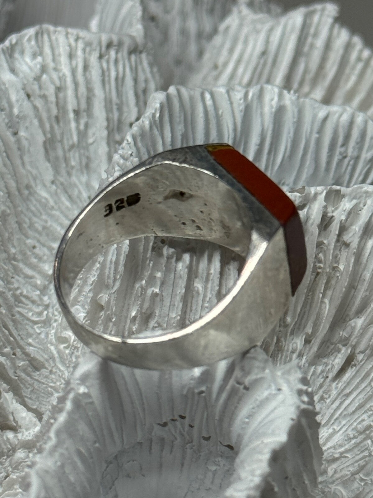 925 Sterling Silver Agate Ring Size 7