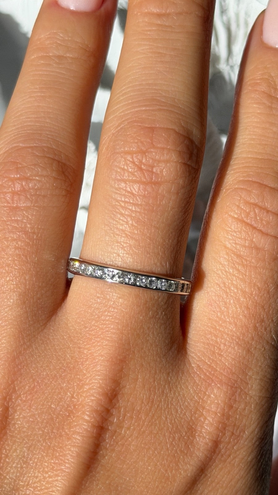 Platinum Diamond 1.10 ct Band Ring Size 10