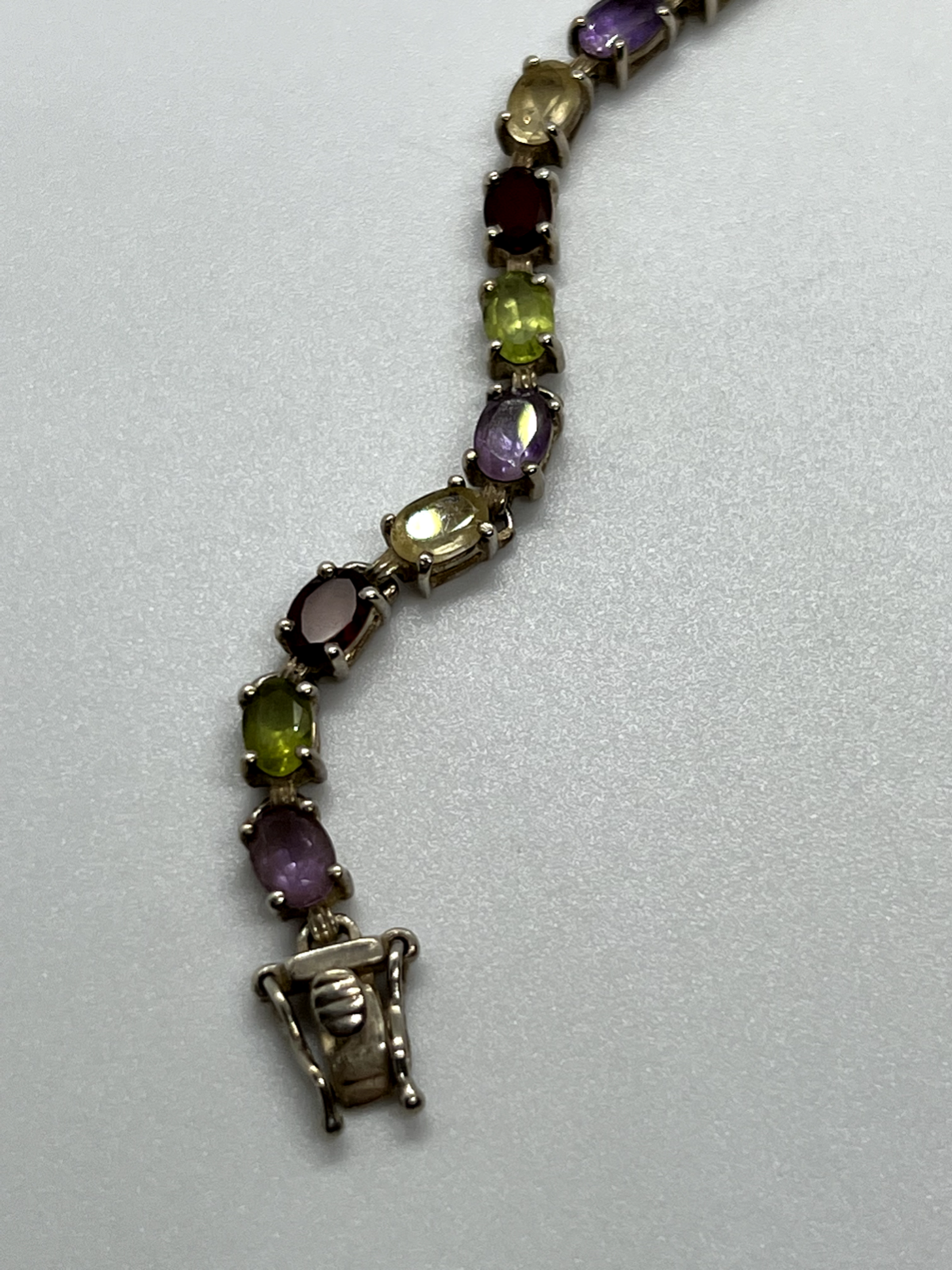 925 Sterling Silver Tourmalines Bracelet