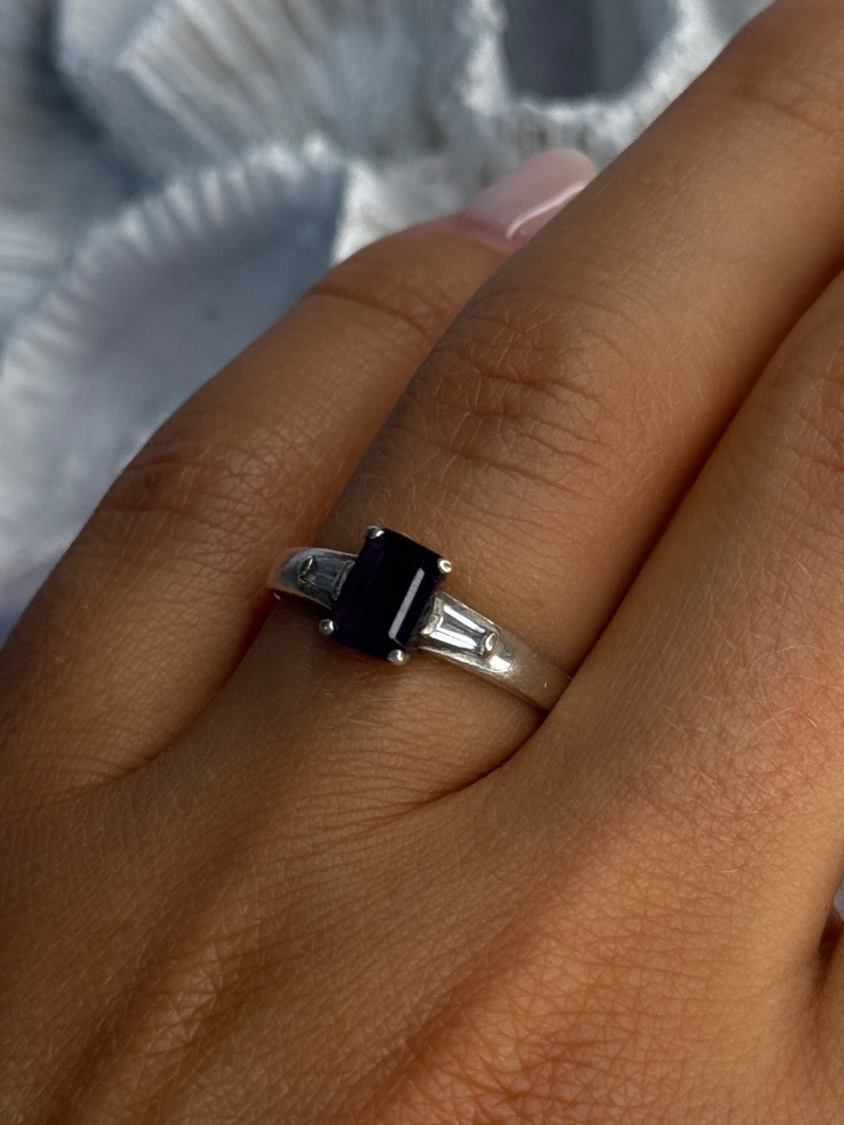 925 Sterling Silver Tourmaline & Beryl Ring Size 8.5