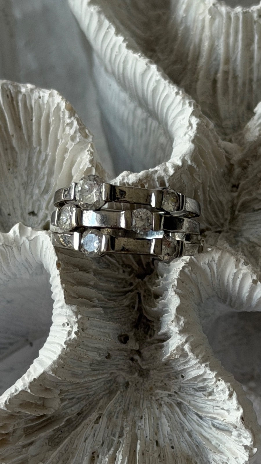 Elegant Design 925 Sterling Silver White Topaz Ring Size 8
