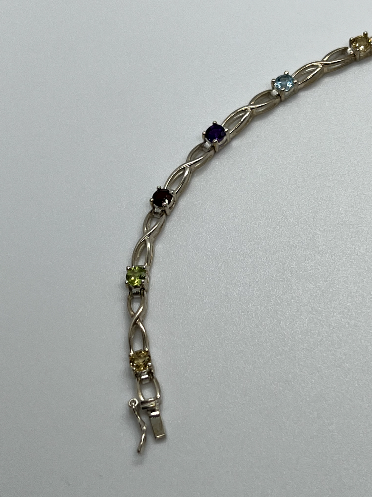 925 Sterling Silver Tourmalines Bracelet